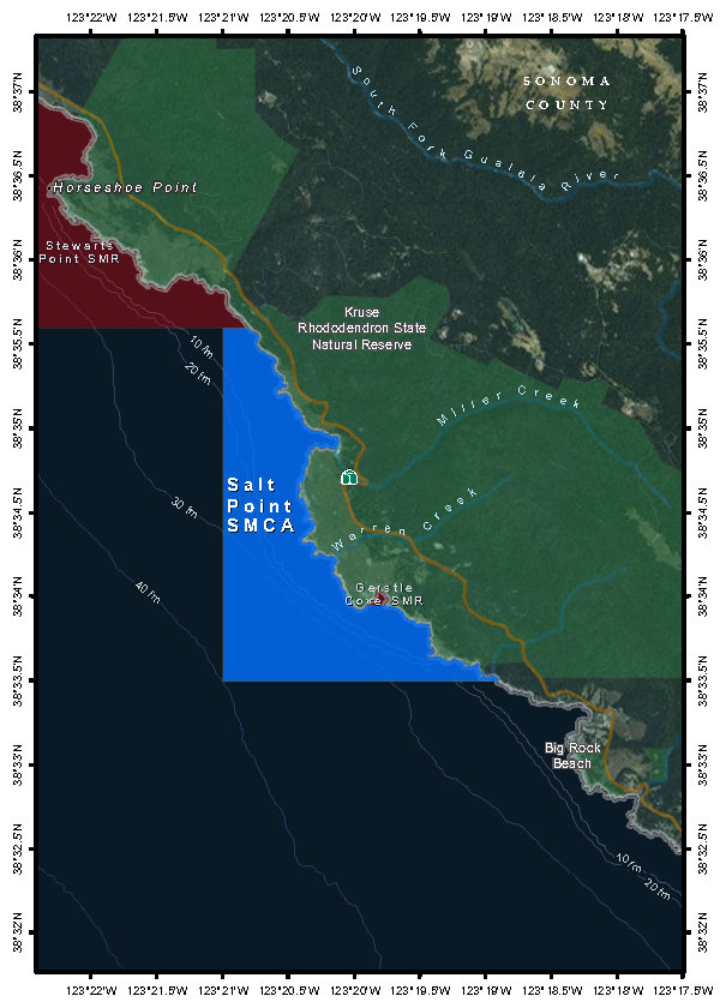 Map of Salt Point State Marine Conservation Area - click to enlarge in new tab